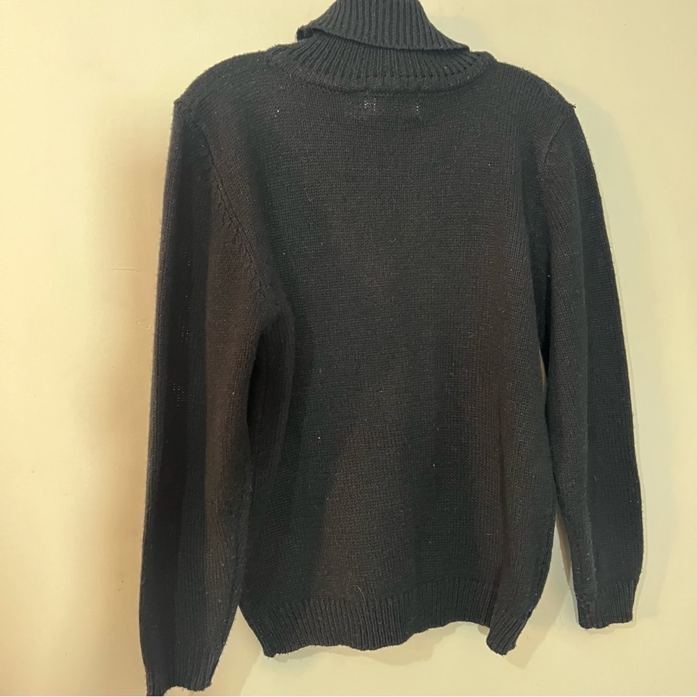 Vintage Embroidered Colorful Knit Sweater Holiday Turtleneck Funky Artsy Retro - Picture 7 of 13